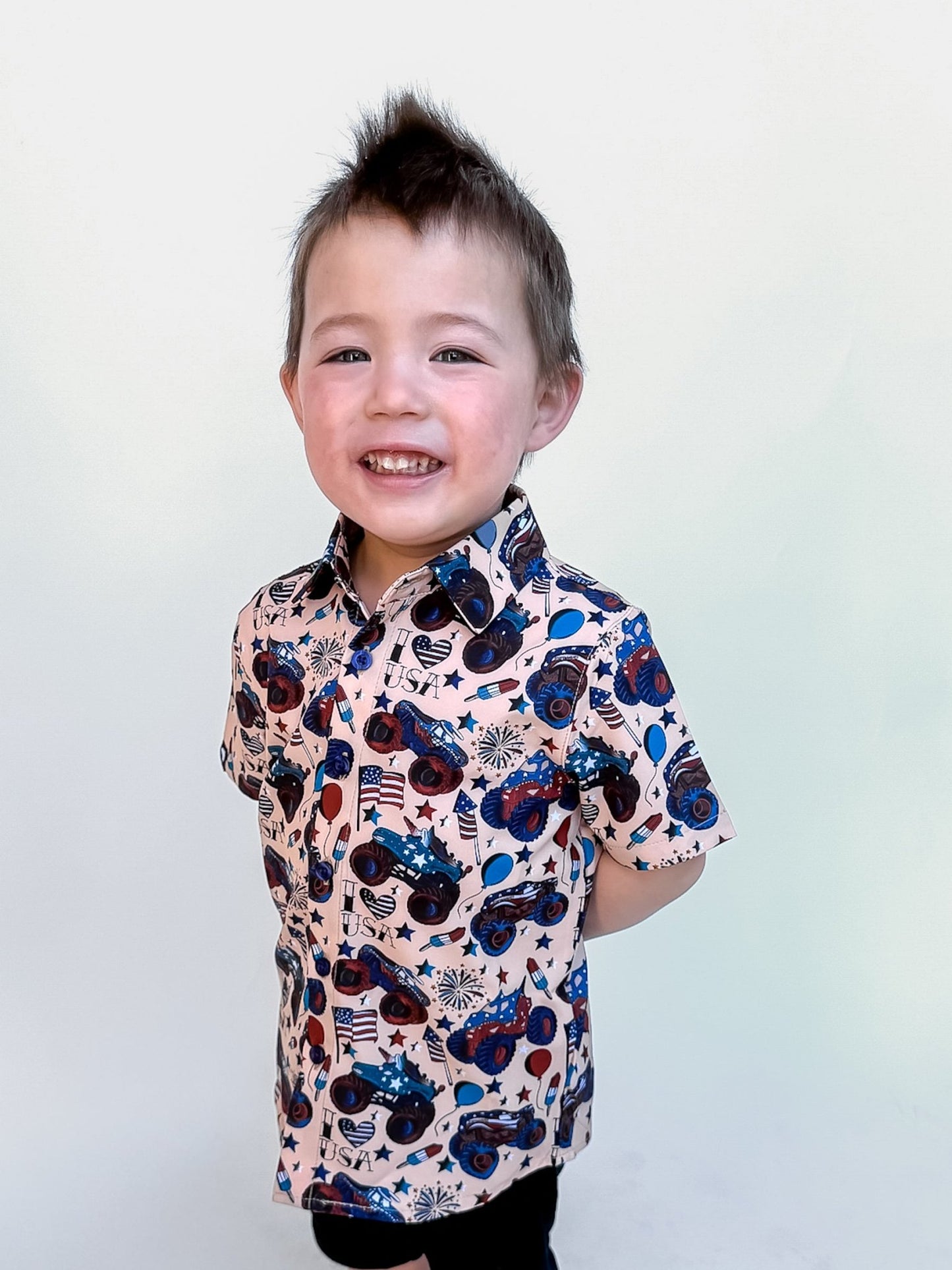 Red, White and Vroom Button Up Shirt - Ever Colter Co
