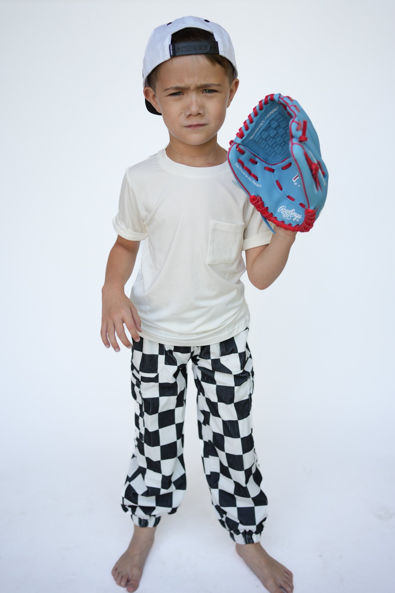 Black and White Checkered Corduroy Cargo Pants (Ready, Check, Glow) - Ever Colter Co