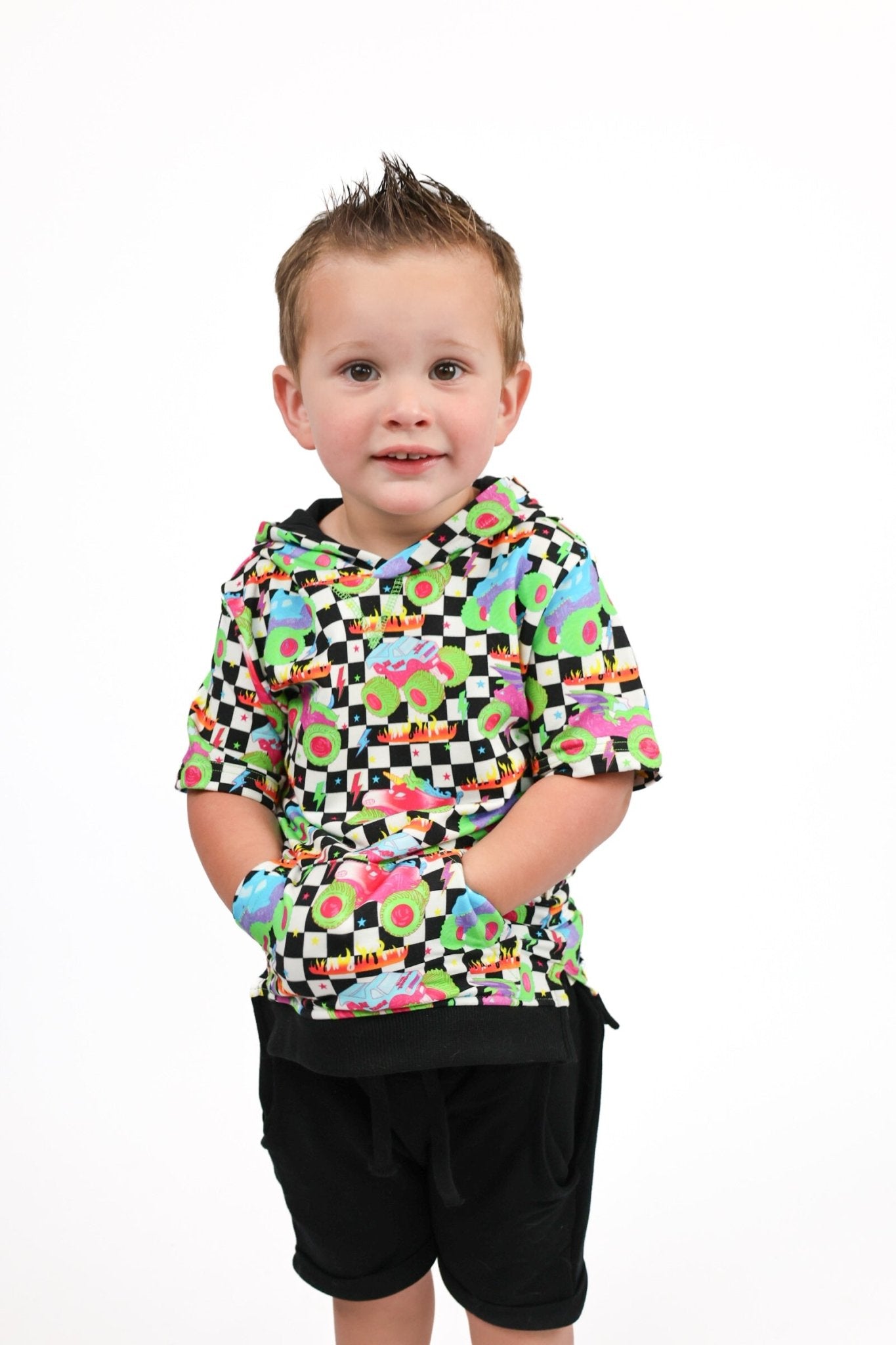 Black French Terry Harem Shorts (Ready, Check, Glow) - Ever Colter Co
