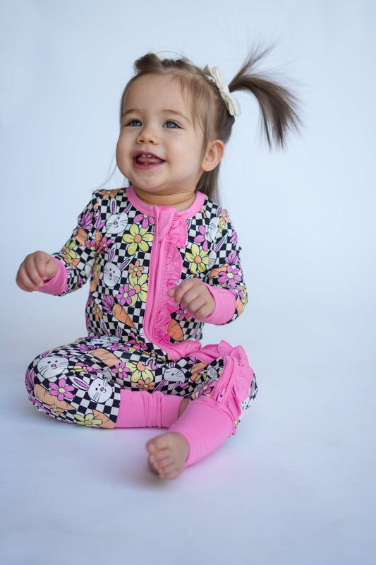 Blooms and Bunnies Ruffle Zippy - Ever Colter Co