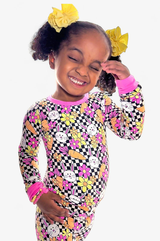 Blooms and Bunnies Two - Piece Long Sleeve Jammies - Ever Colter Co