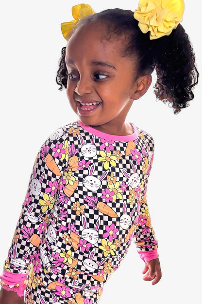 Blooms and Bunnies Two - Piece Long Sleeve Jammies - Ever Colter Co
