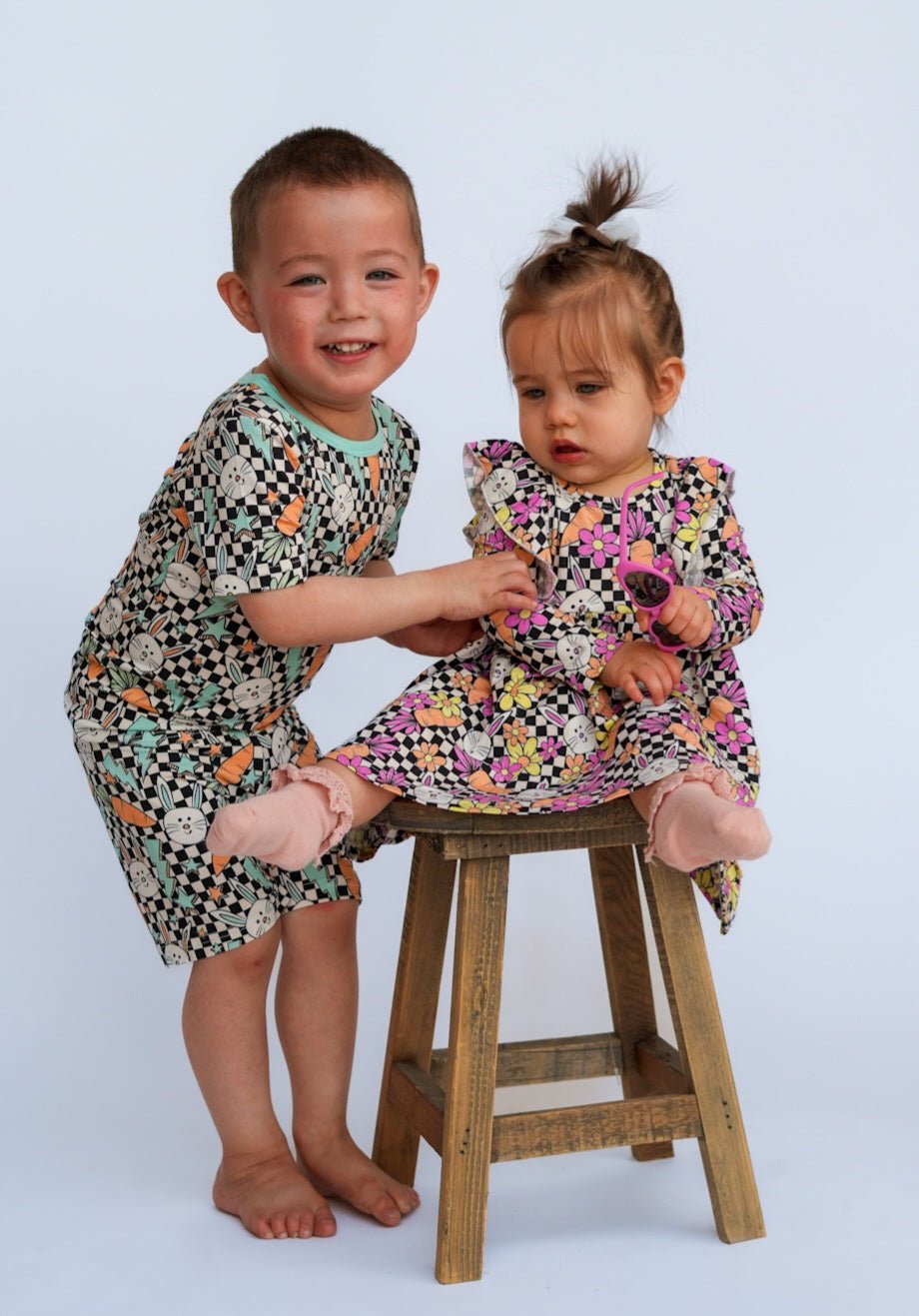 Bolts and Bunnies Two - Piece Shorts Jammies - Ever Colter Co