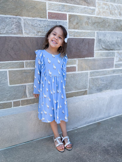 Goose Long Sleeve Flutter Dress - Ever Colter Co