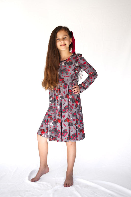 Hearts and Havoc Long Sleeve Flutter Dress - Ever Colter Co