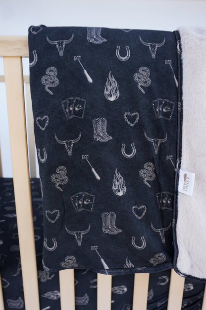 Mojave Mauve + Iron Outlaw Bamboo Plush Blanket - Ever Colter Co