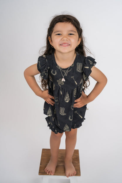 Mojave Mauve + Iron Outlaw Ruffle Short Set - Ever Colter Co