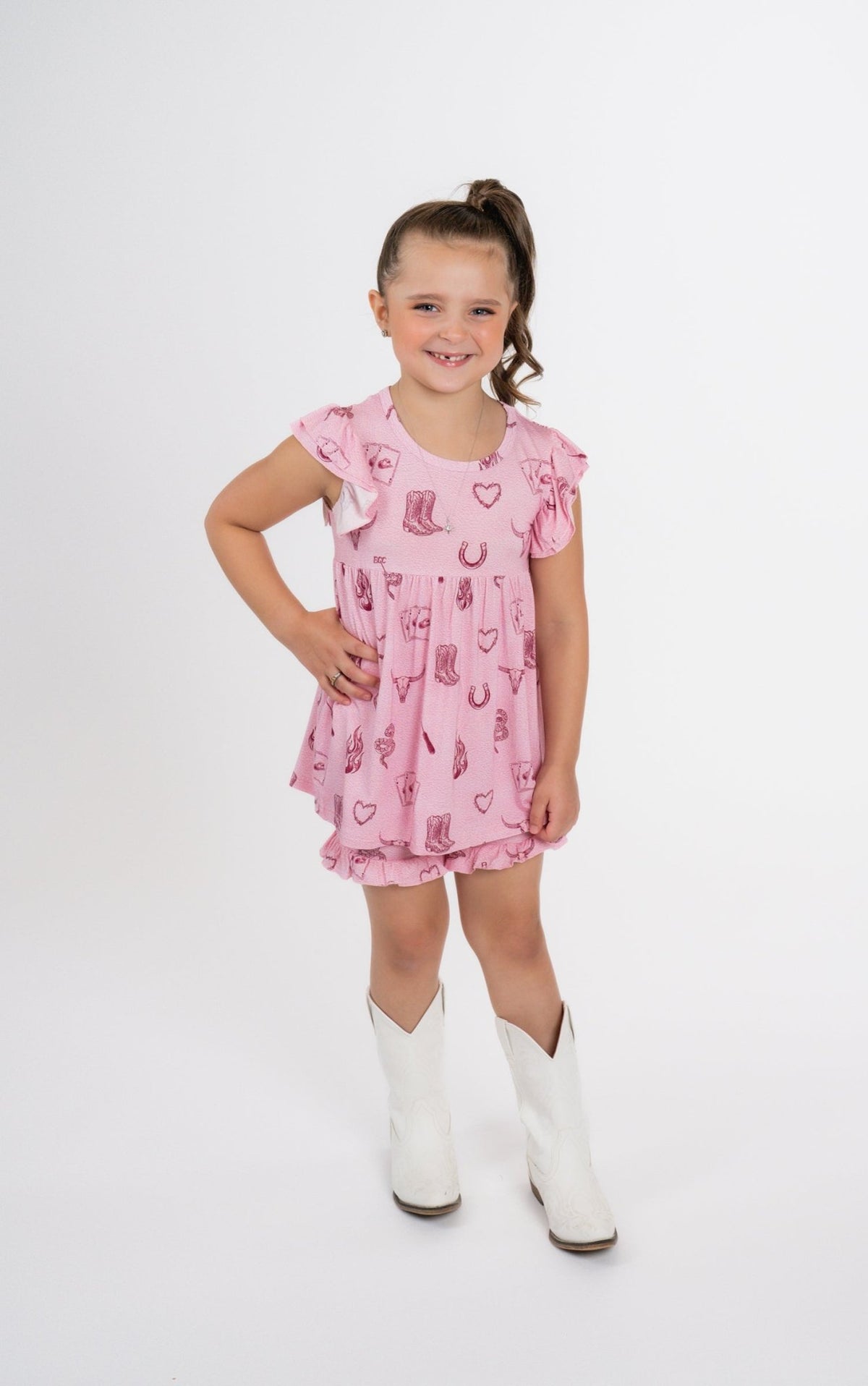 Mojave Mauve + Iron Outlaw Ruffle Short Set - Ever Colter Co