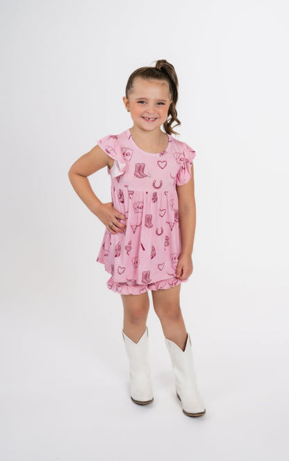 Mojave Mauve + Iron Outlaw Ruffle Short Set - Ever Colter Co