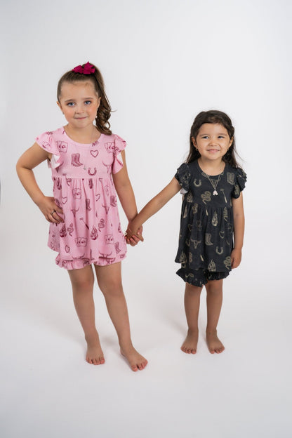 Mojave Mauve + Iron Outlaw Ruffle Short Set - Ever Colter Co