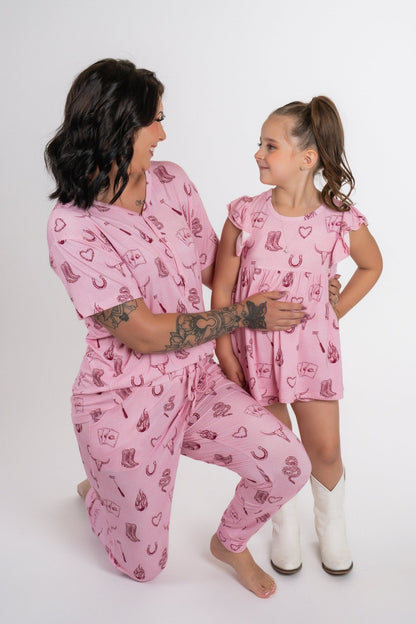 Mojave Mauve + Iron Outlaw Ruffle Short Set - Ever Colter Co