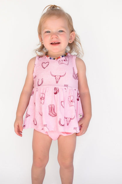 Mojave Mauve Peplum Bummie Set - Ever Colter Co