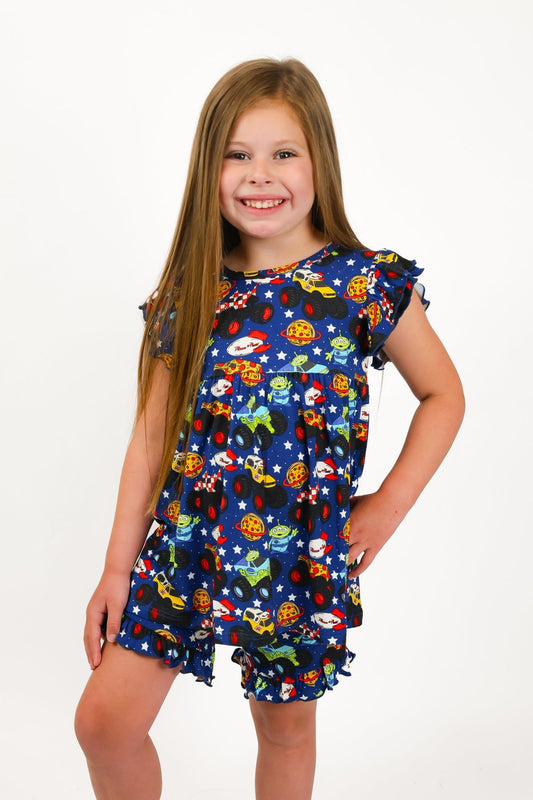 Pizza Pit Party Ruffle Short Set - Ever Colter Co