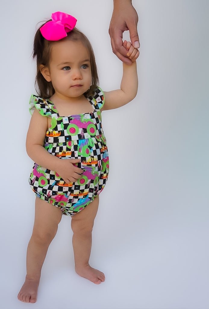Ready, Check, Glow Flutter Tank Bubble Romper - Ever Colter Co