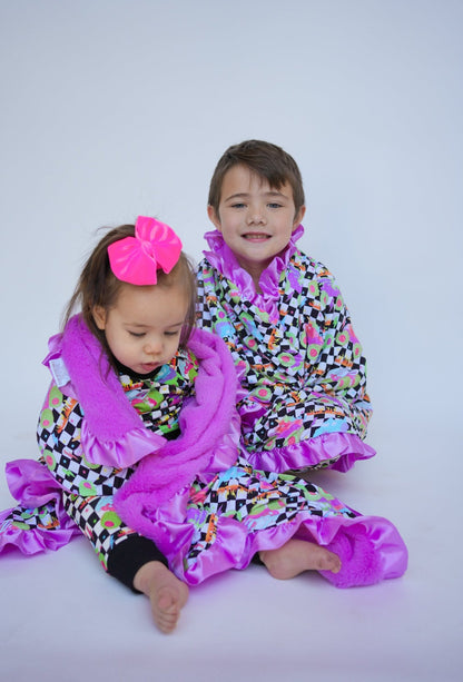 Ready, Check, Glow Ruffle Bamboo Plush Blanket - Ever Colter Co