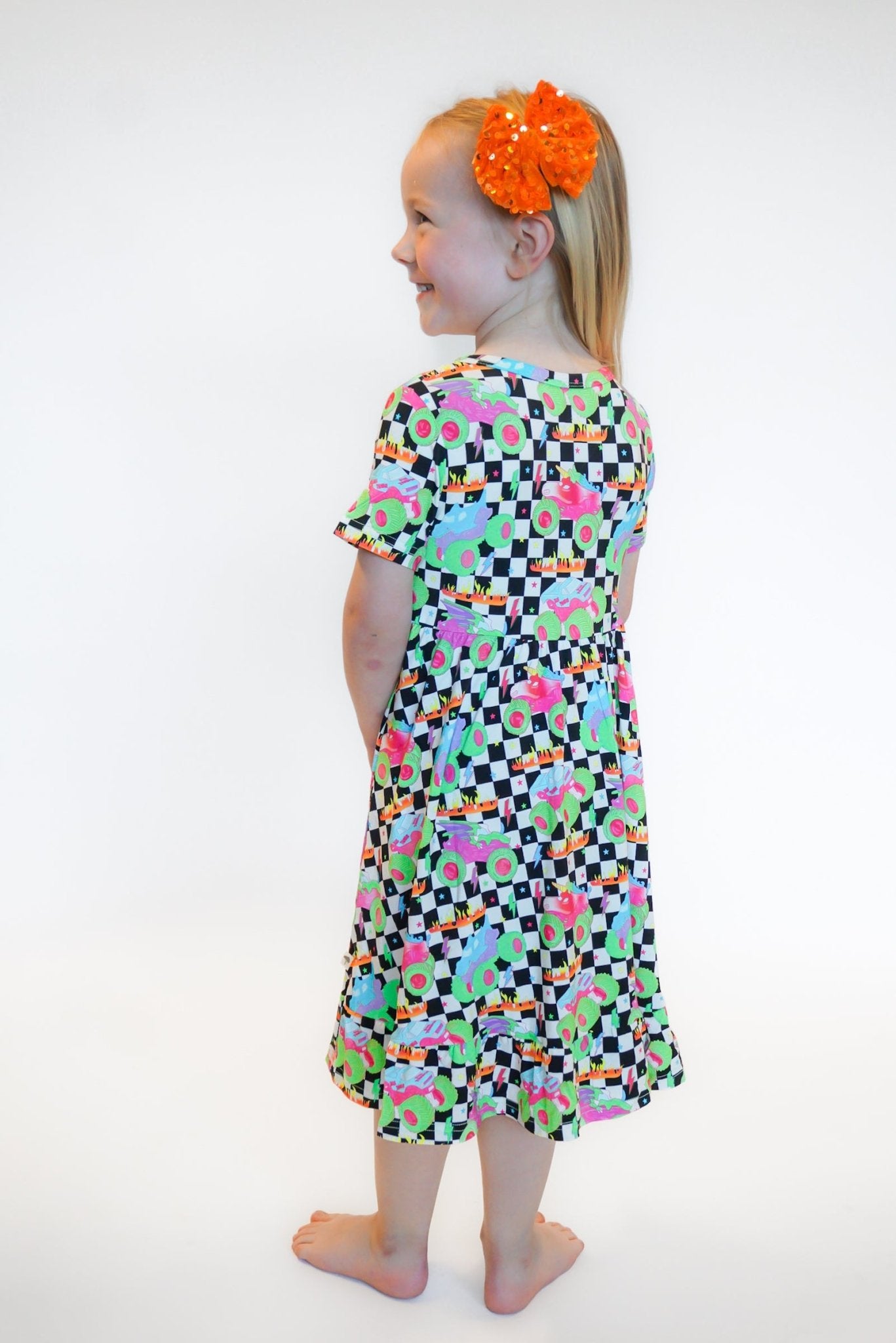 Ready, Check, Glow Short Sleeve Ruffle Dress - Ever Colter Co