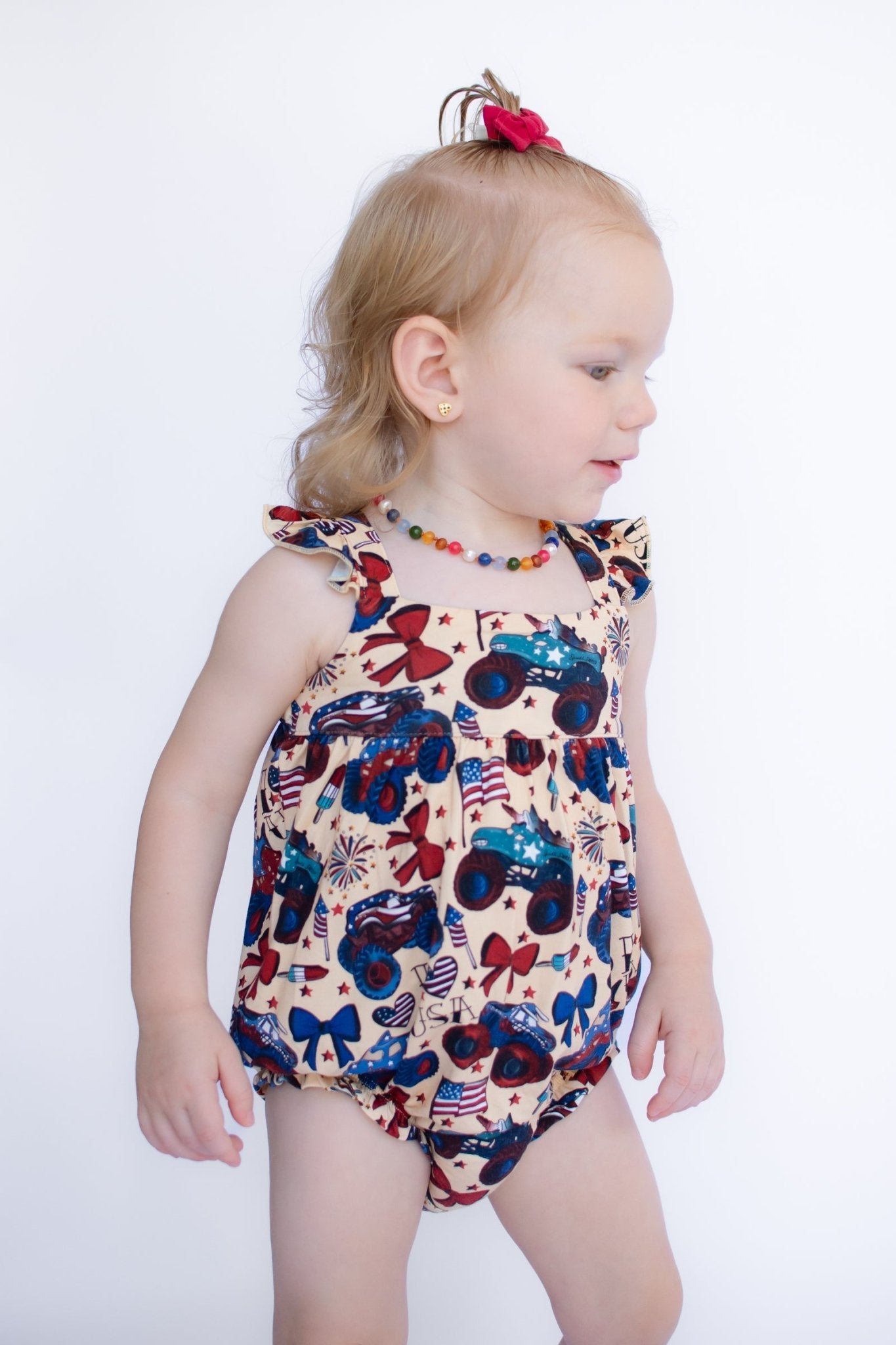 Red, White and Cute Flutter Tank Bubble Romper - Ever Colter Co