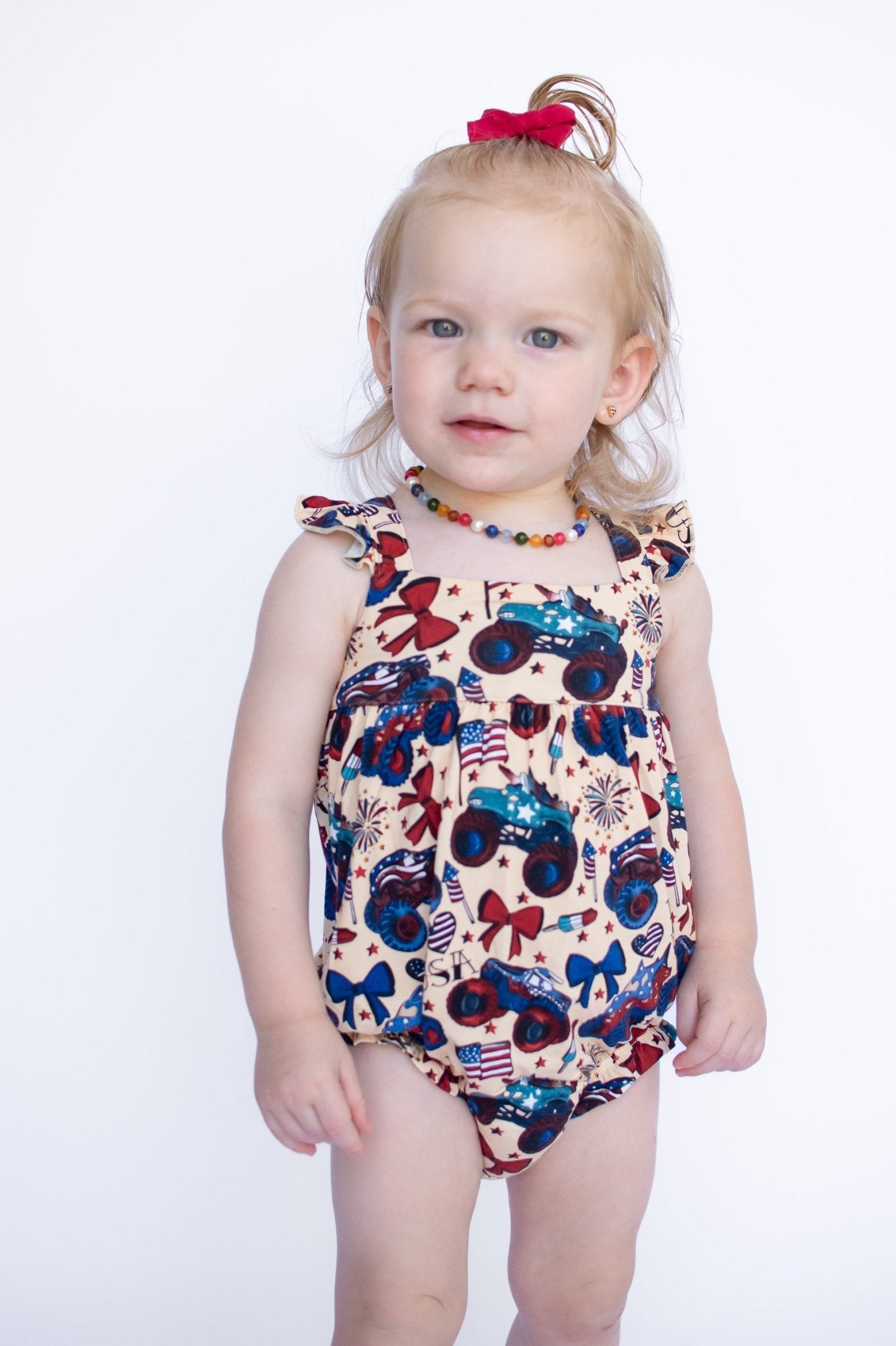 Red, White and Cute Flutter Tank Bubble Romper - Ever Colter Co