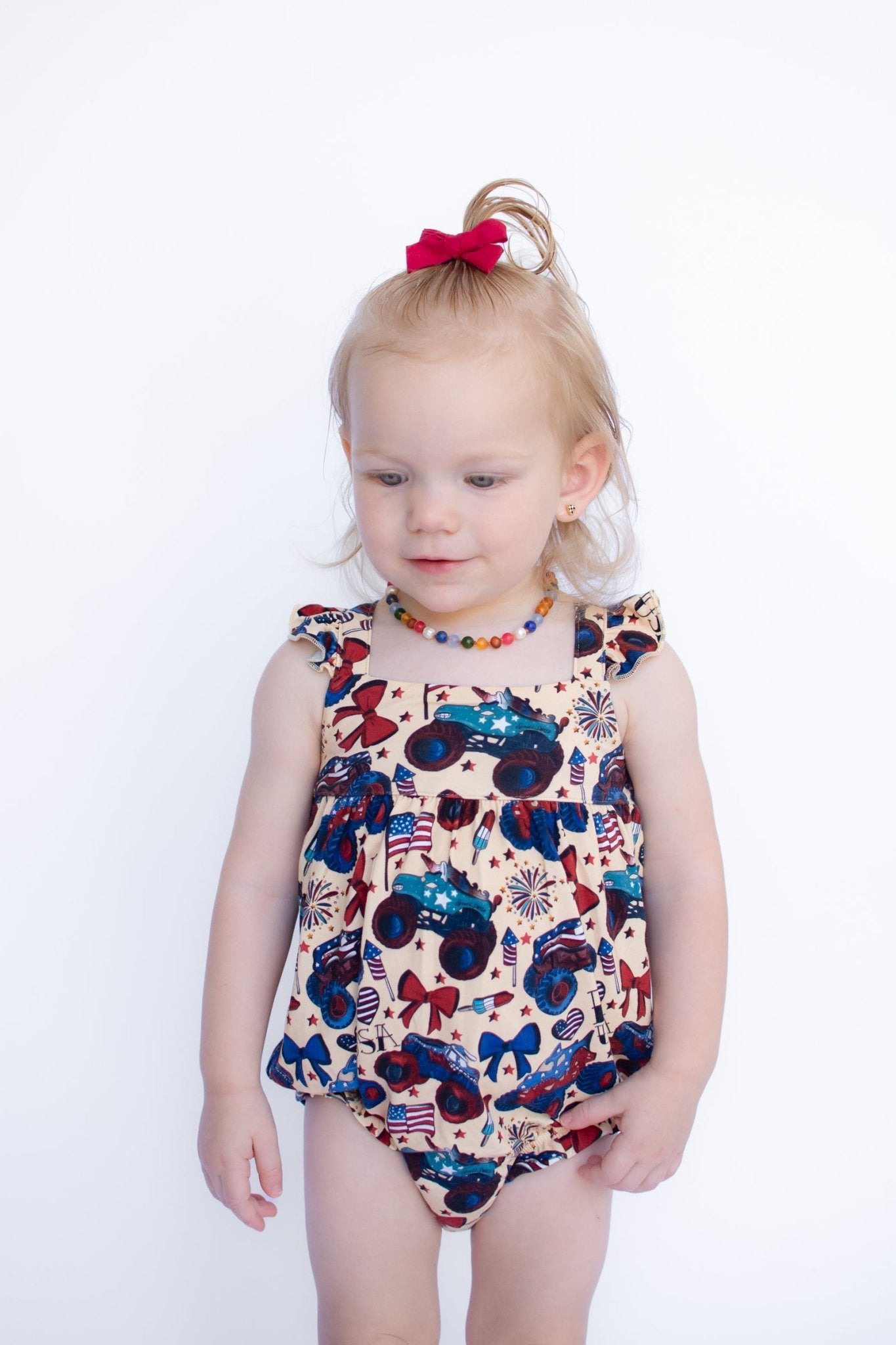Red, White and Cute Flutter Tank Bubble Romper - Ever Colter Co