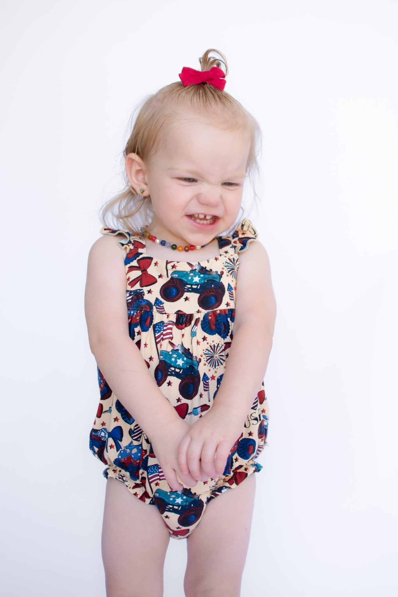 Red, White and Cute Flutter Tank Bubble Romper - Ever Colter Co