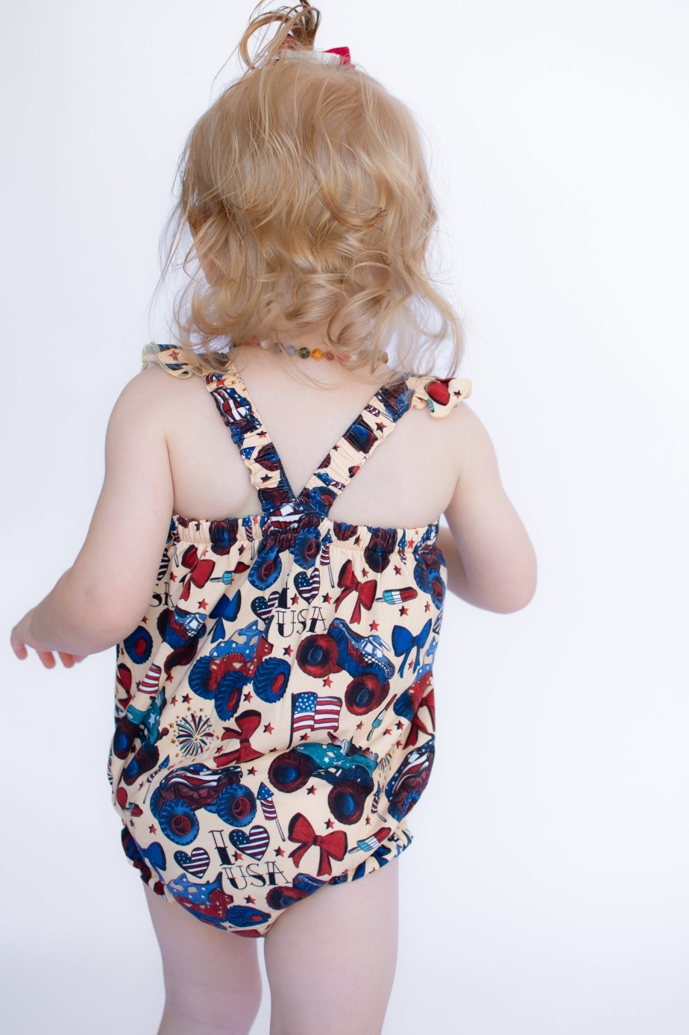 Red, White and Cute Flutter Tank Bubble Romper - Ever Colter Co