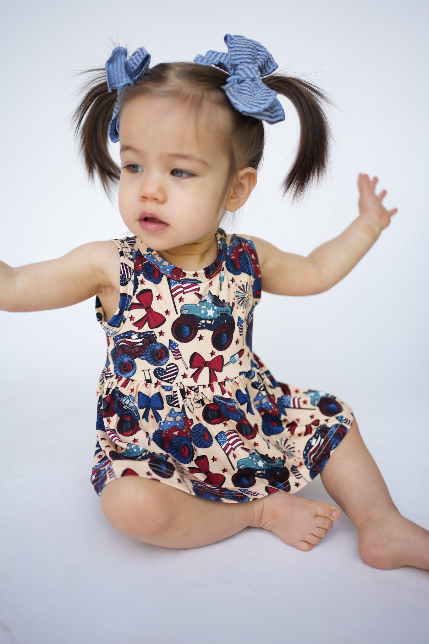 Red, White and Cute Peplum Top and Bummie Set - Ever Colter Co