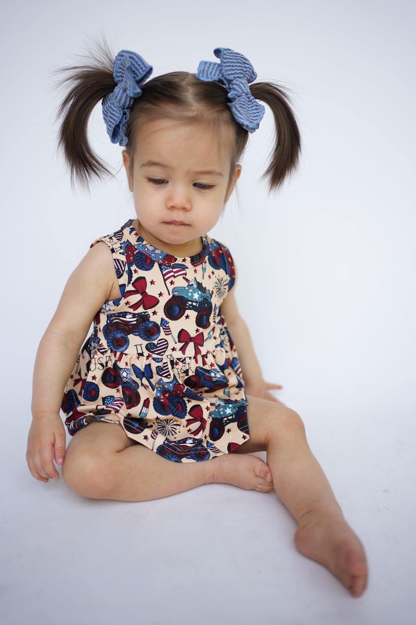 Red, White and Cute Peplum Top and Bummie Set - Ever Colter Co