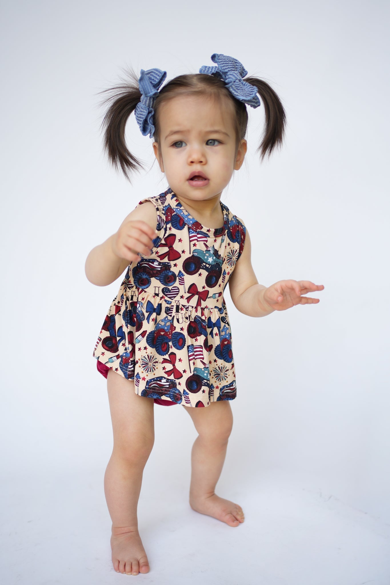 Red, White and Cute Peplum Top and Bummie Set - Ever Colter Co