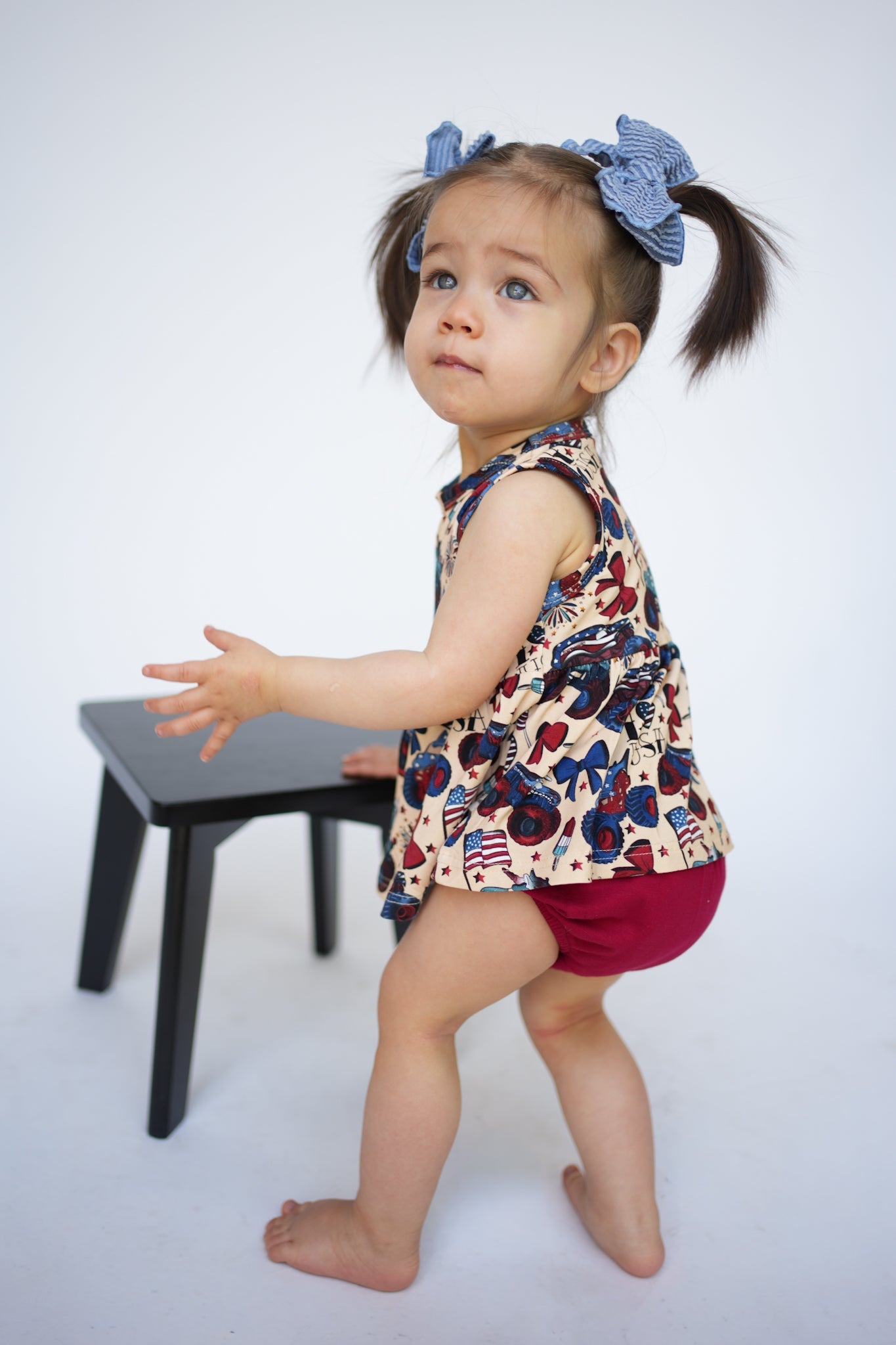 Red, White and Cute Peplum Top and Bummie Set - Ever Colter Co