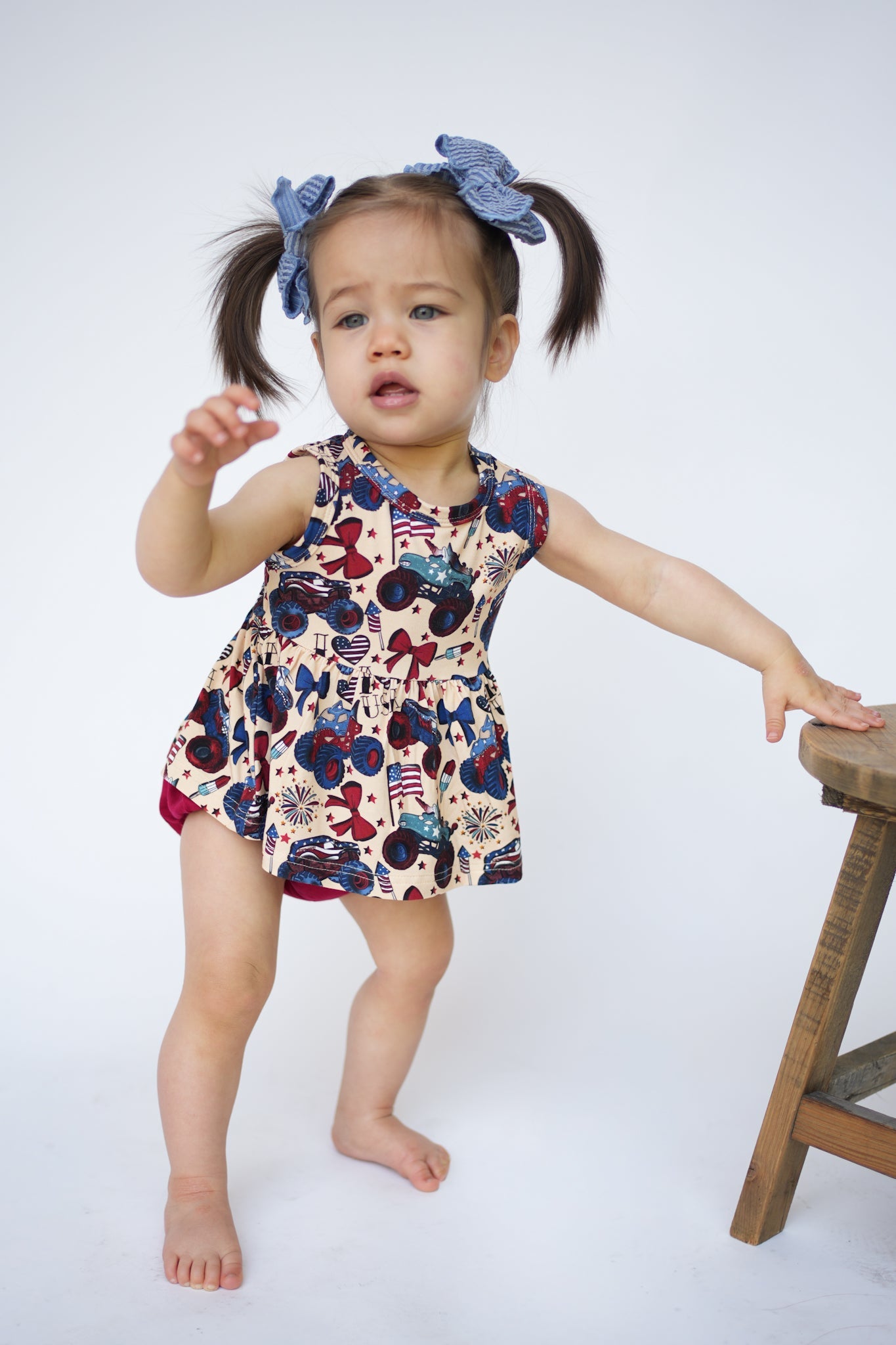 Red, White and Cute Peplum Top and Bummie Set - Ever Colter Co