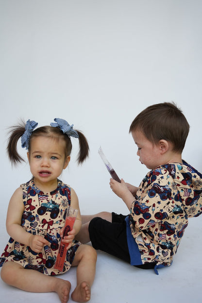 Red, White and Cute Peplum Top and Bummie Set - Ever Colter Co