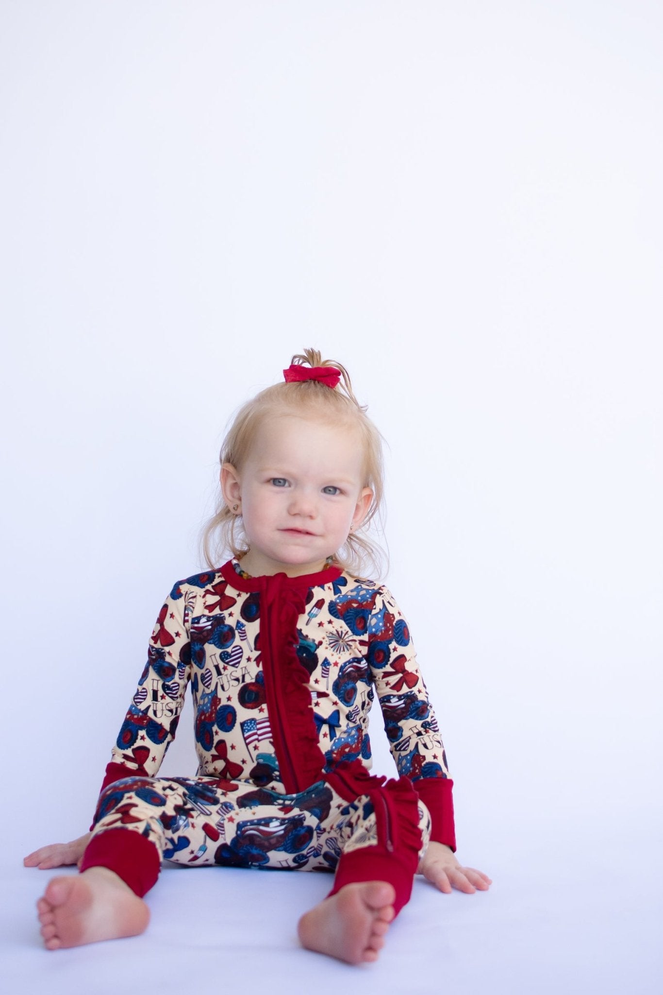 Red, White and Cute Ruffle Zippy - Ever Colter Co