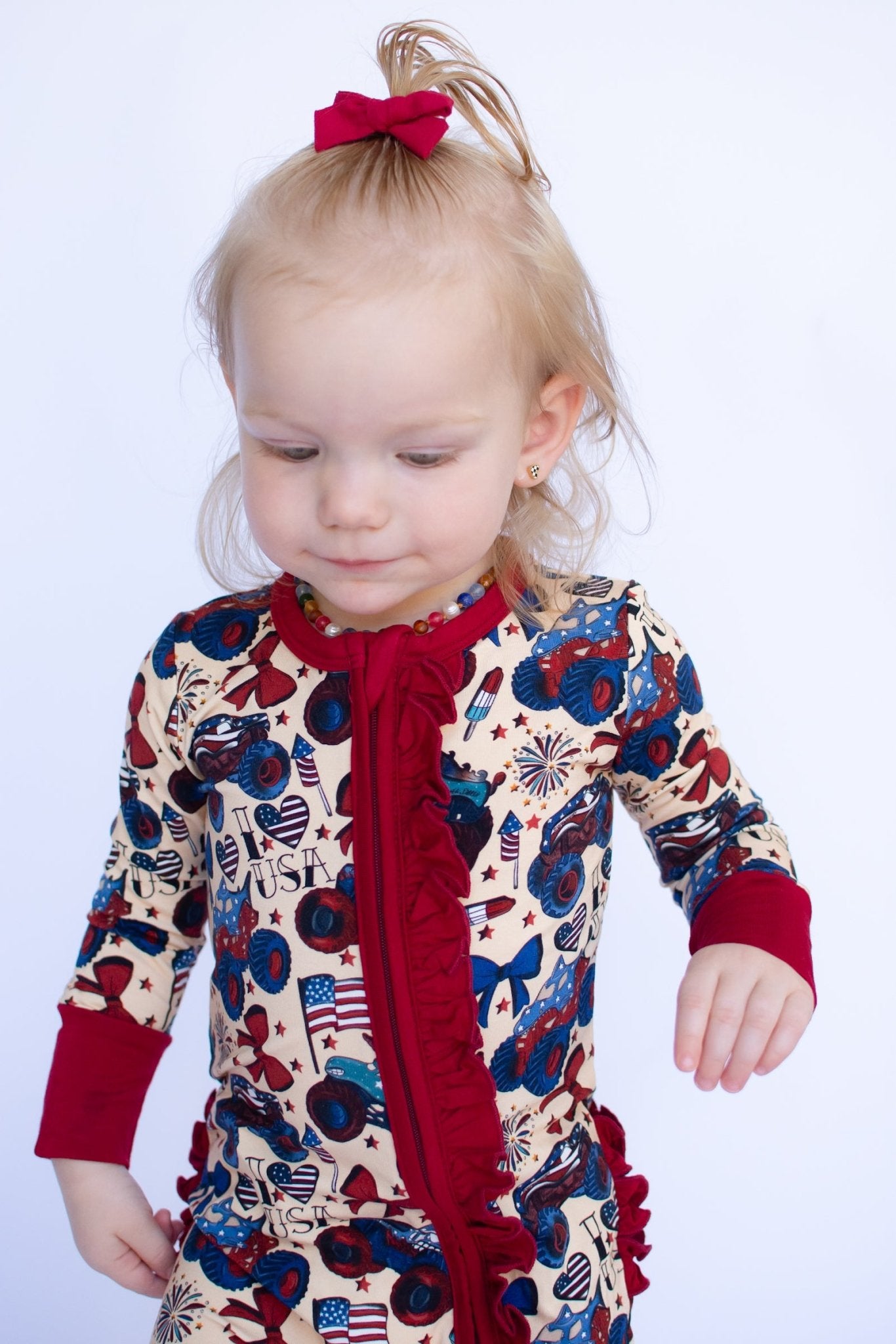 Red, White and Cute Ruffle Zippy - Ever Colter Co