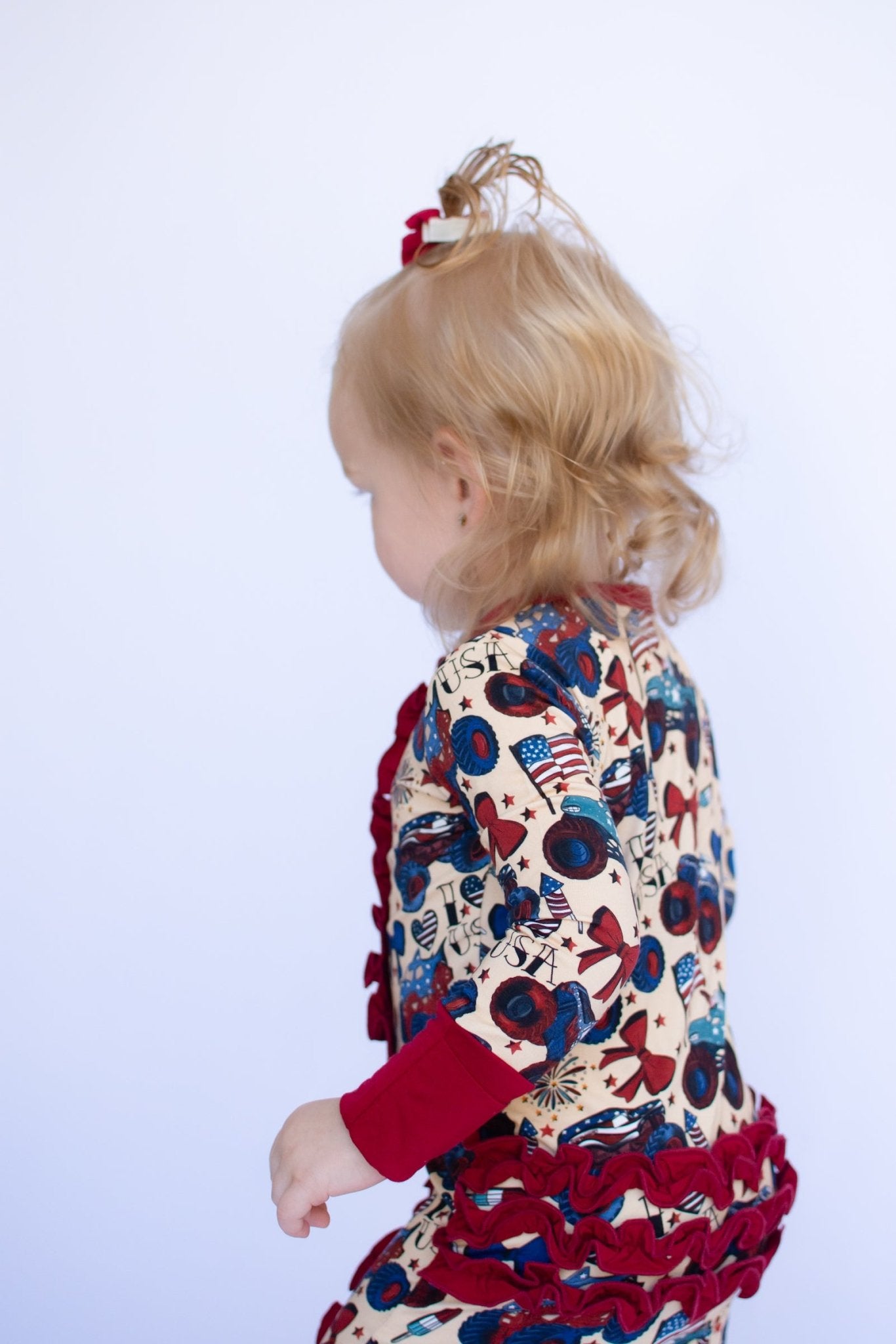 Red, White and Cute Ruffle Zippy - Ever Colter Co