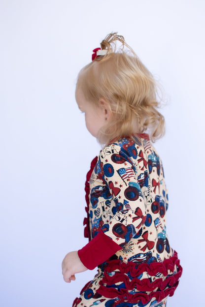 Red, White and Cute Ruffle Zippy - Ever Colter Co