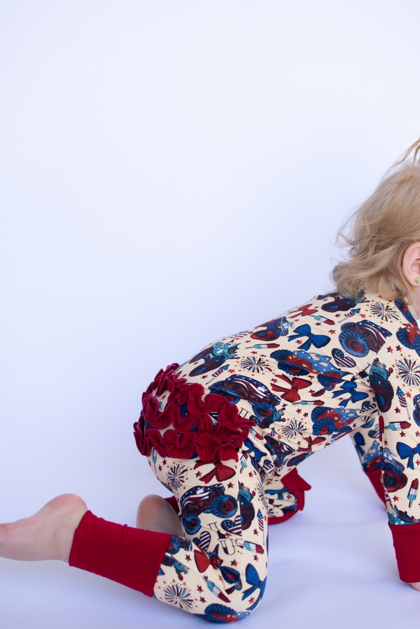 Red, White and Cute Ruffle Zippy - Ever Colter Co