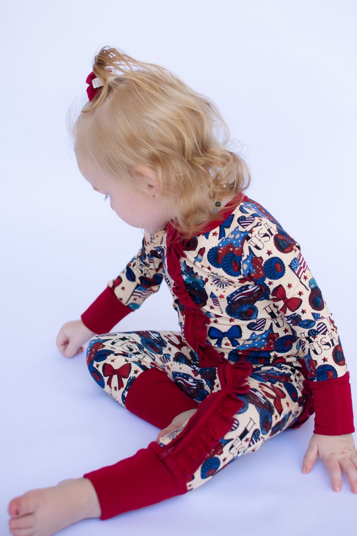 Red, White and Cute Ruffle Zippy - Ever Colter Co