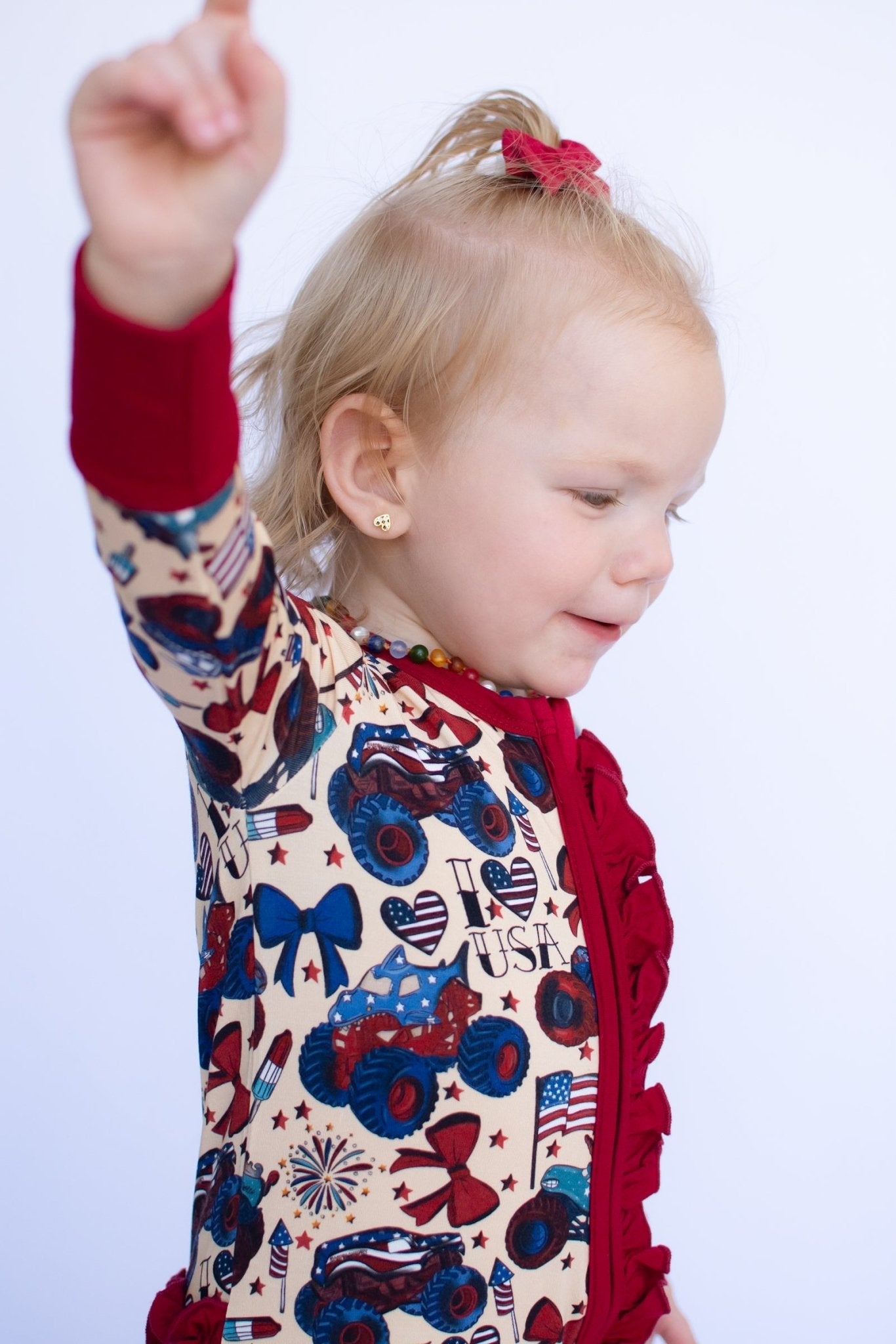 Red, White and Cute Ruffle Zippy - Ever Colter Co
