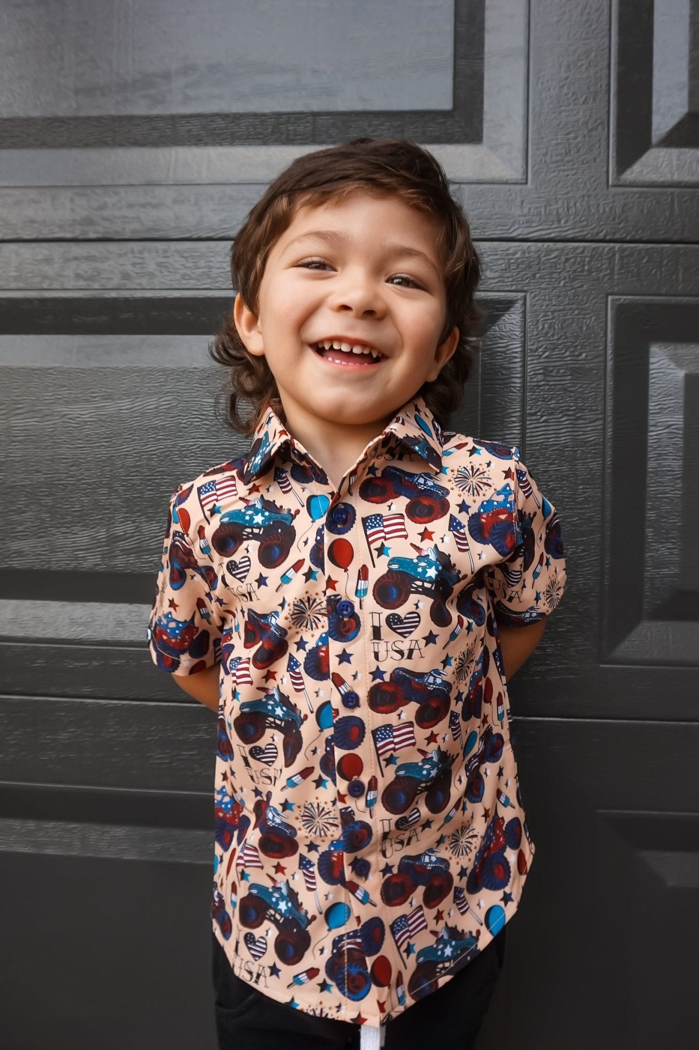 Red, White and Vroom Button Up Shirt - Ever Colter Co
