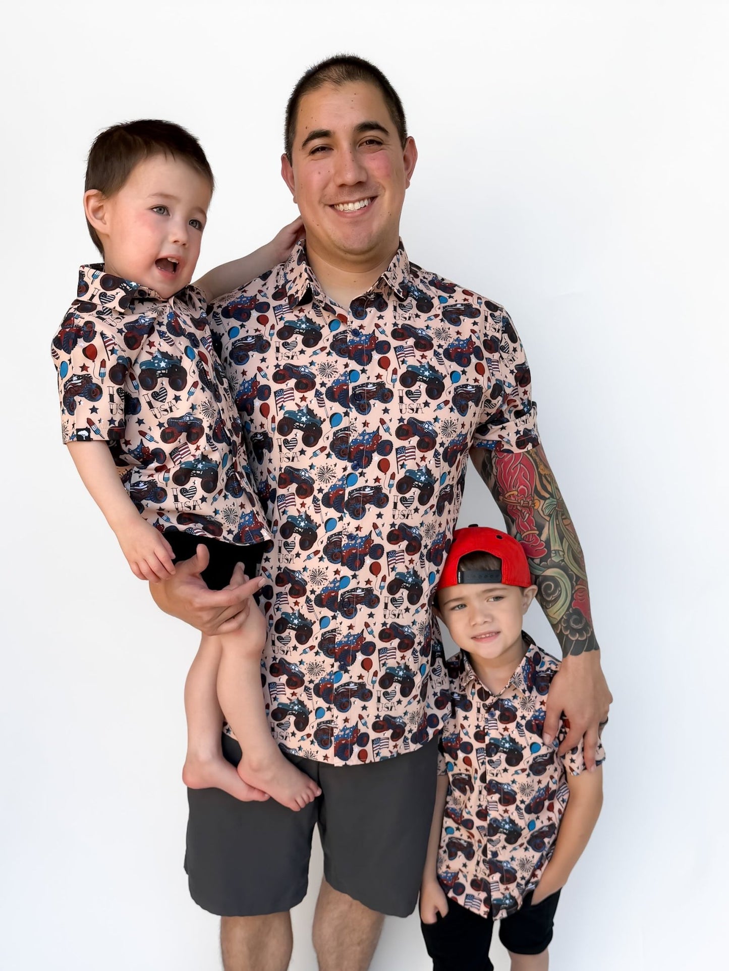 Red, White and Vroom Button Up Shirt - Ever Colter Co