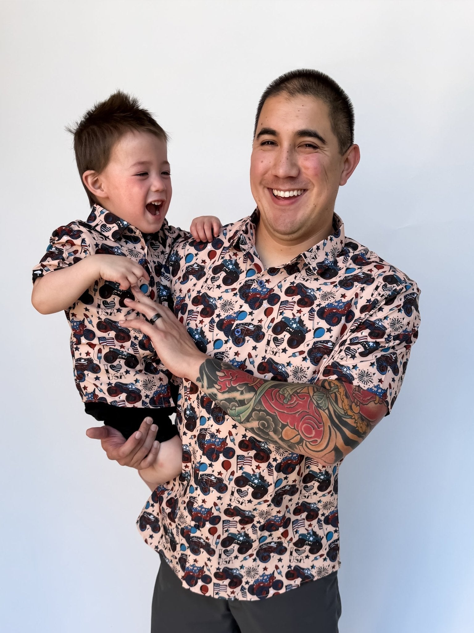 Red, White and Vroom Button Up Shirt - Ever Colter Co