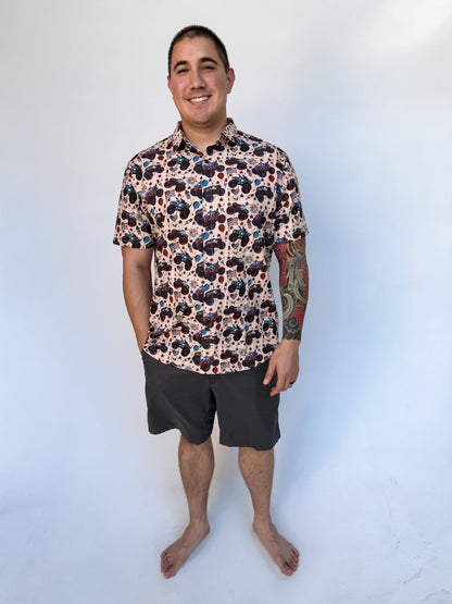 Red, White and Vroom Button Up Shirt - Ever Colter Co