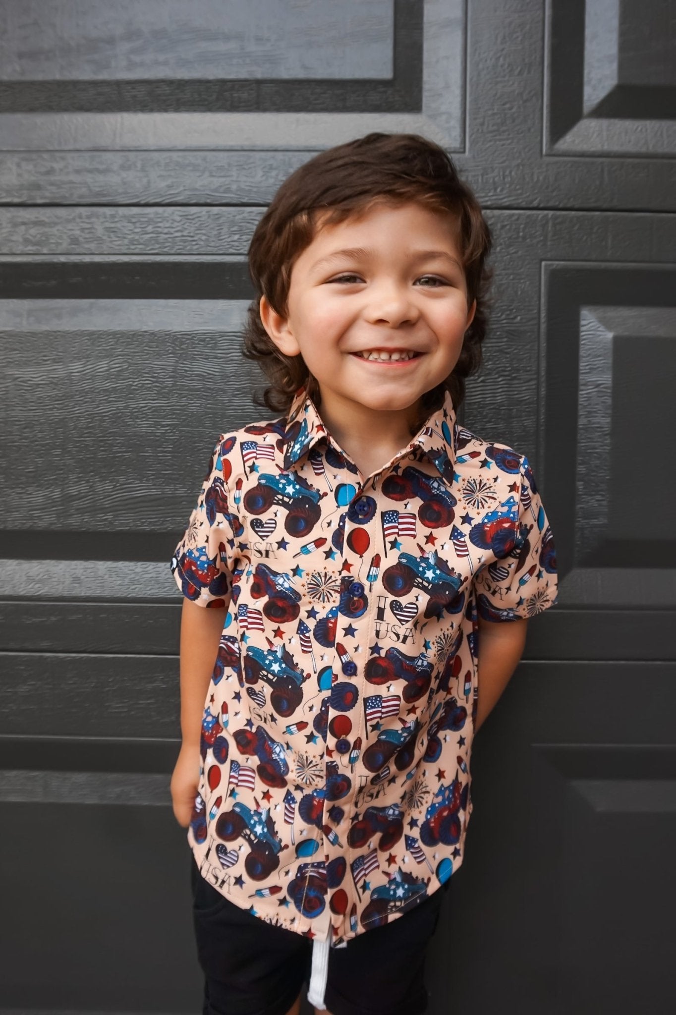 Red, White and Vroom Button Up Shirt - Ever Colter Co