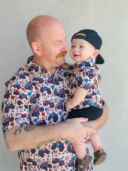 Red, White and Vroom Button Up Shirt - Ever Colter Co