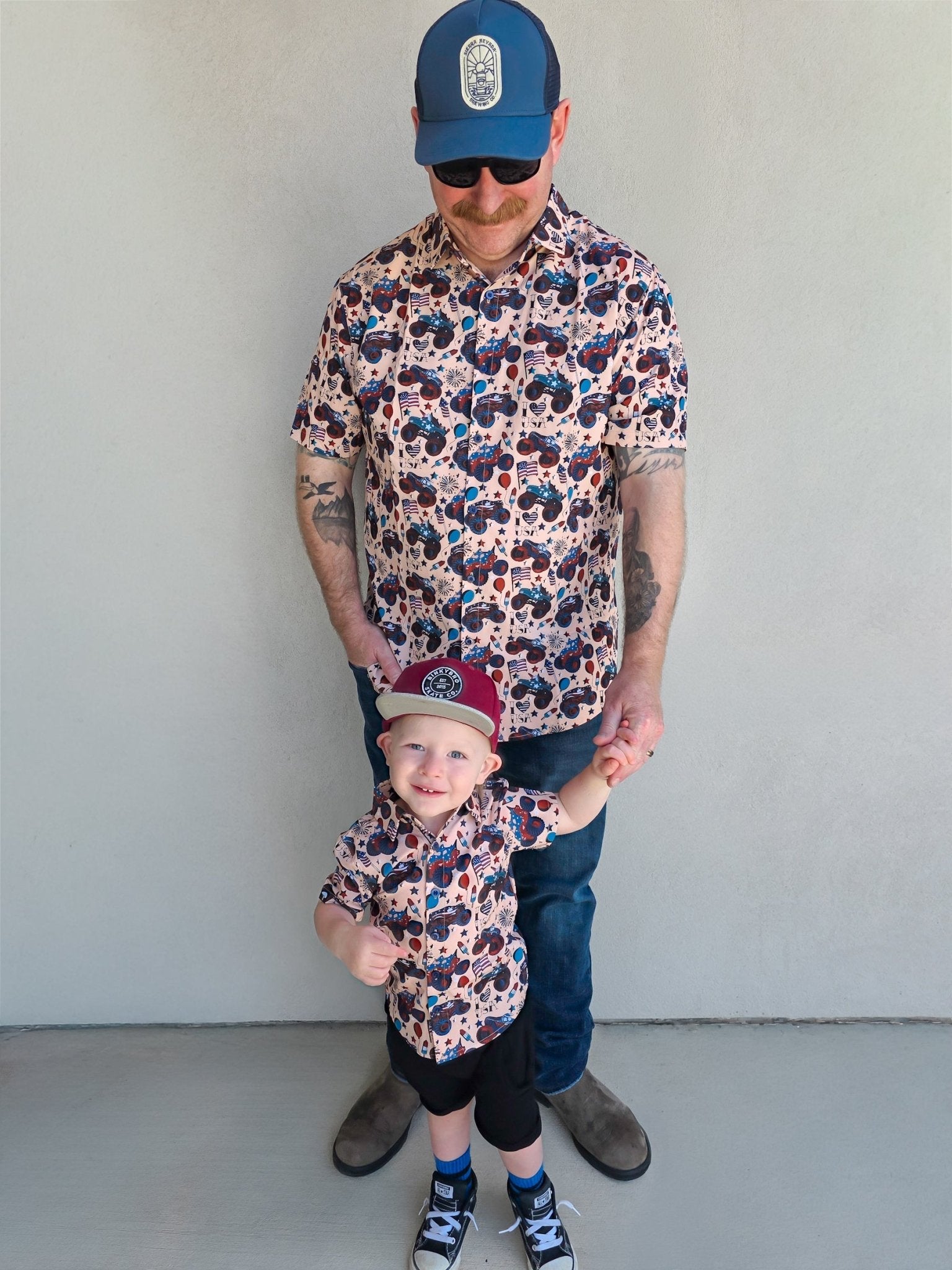 Red, White and Vroom Button Up Shirt - Ever Colter Co