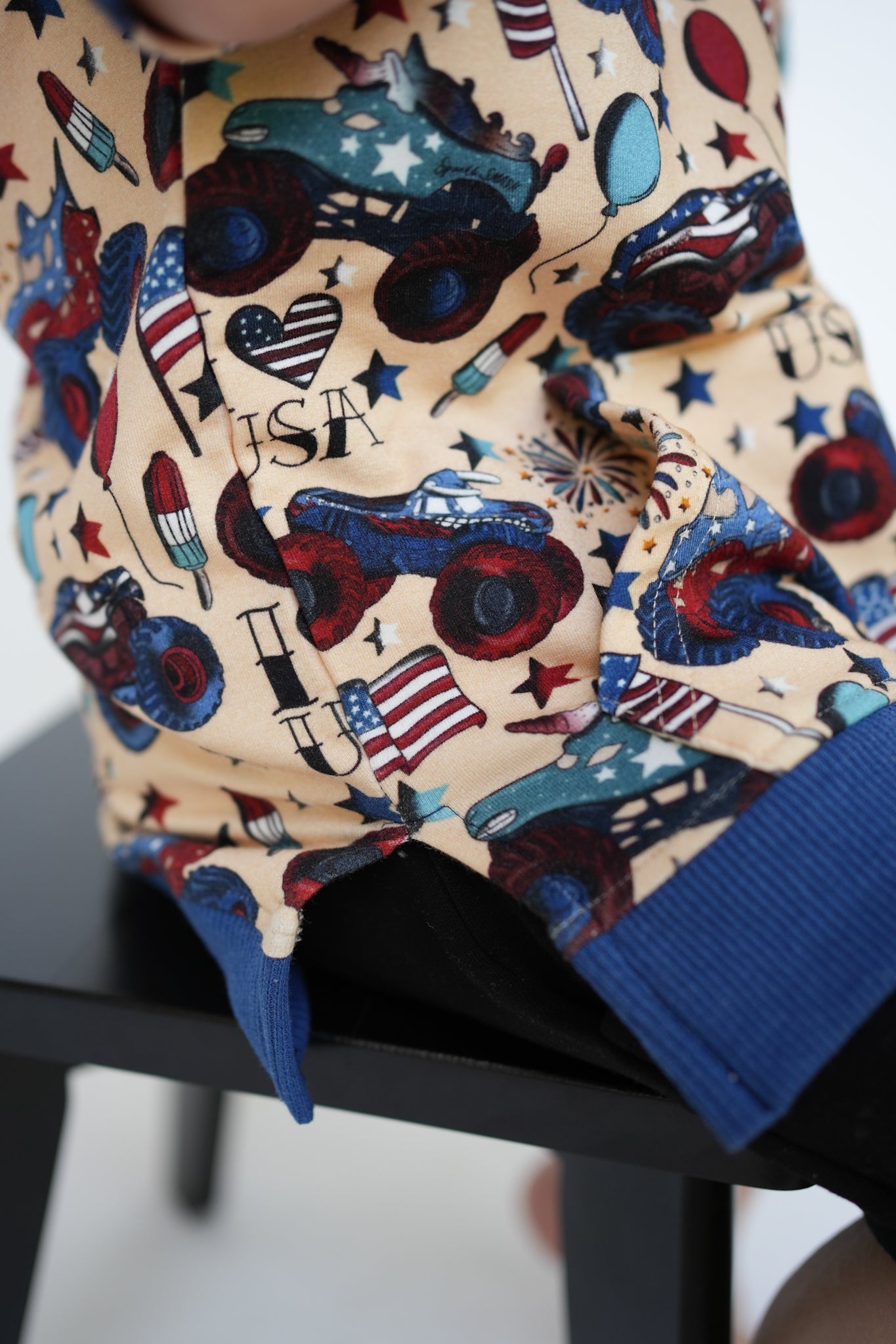 Red, White and Vroom French Terry Hooded Shirt - Ever Colter Co