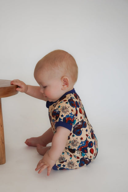 Red, White and Vroom Shortie Romper - Ever Colter Co