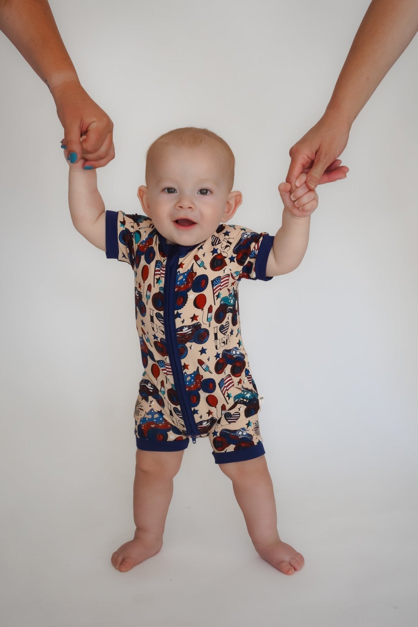 Red, White and Vroom Shortie Romper - Ever Colter Co