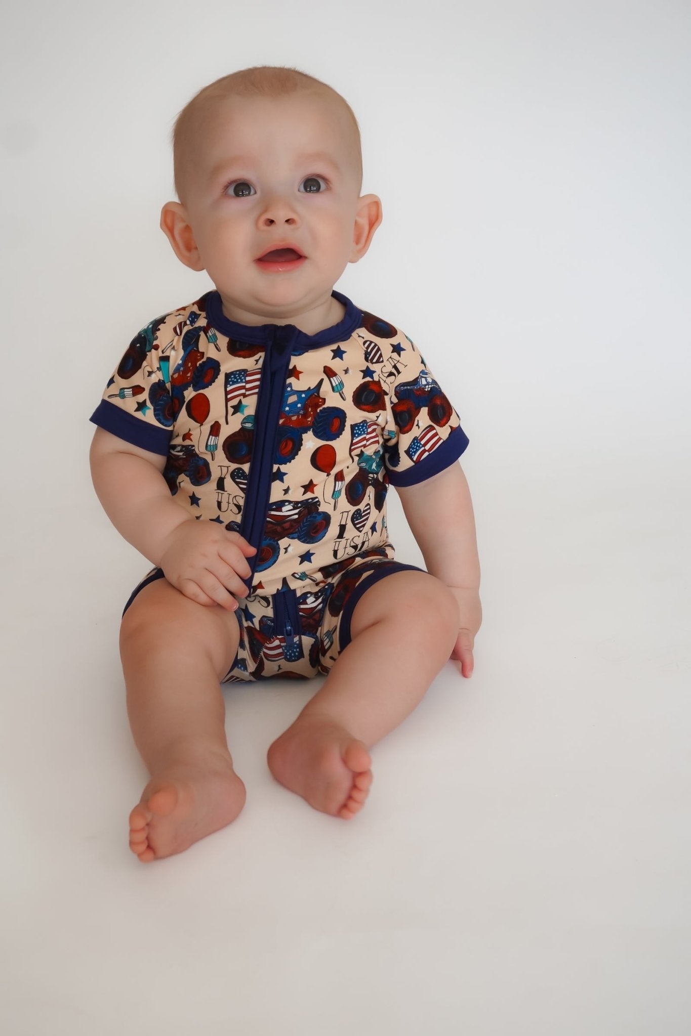 Red, White and Vroom Shortie Romper - Ever Colter Co