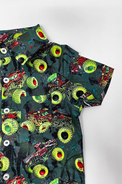 Zombie vs Hunter Button Up Shirt (Kids & Adults)
